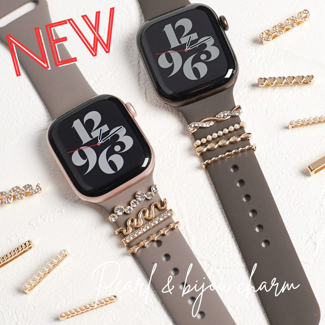 【NEW】デザインチャーム パール ビジュー アクセサリー アップルウォッチ Apple Watch