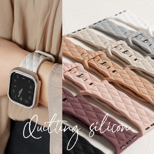 キルティング風 シリコン アップルウォッチバンド Apple Watch ベルト