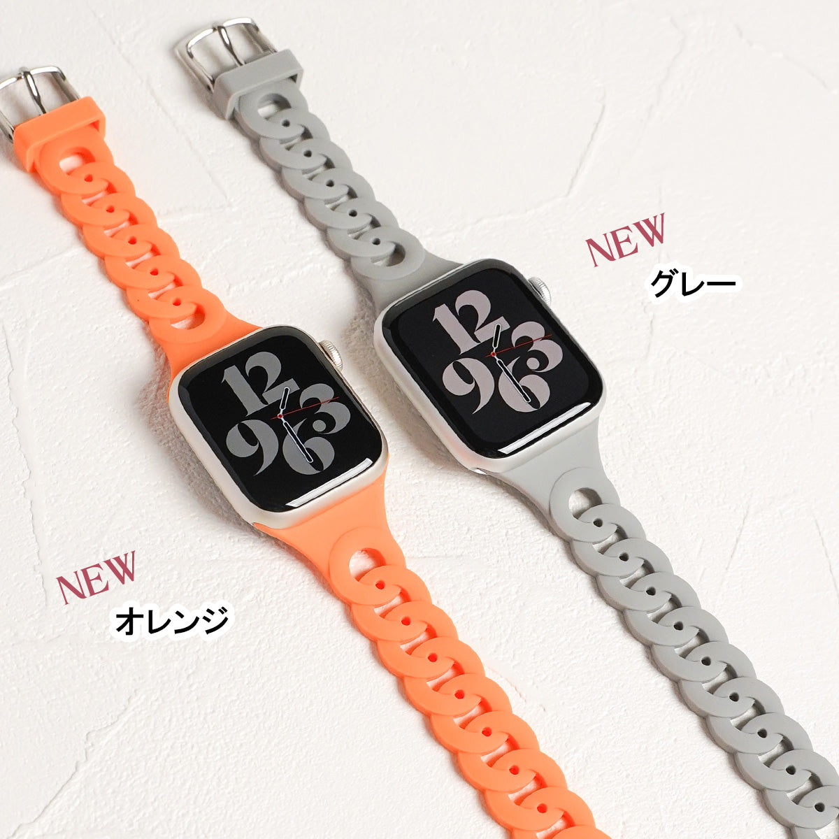 【新色追加】丸シリコン チェーンデザイン アップルウォッチバンド Apple Watch