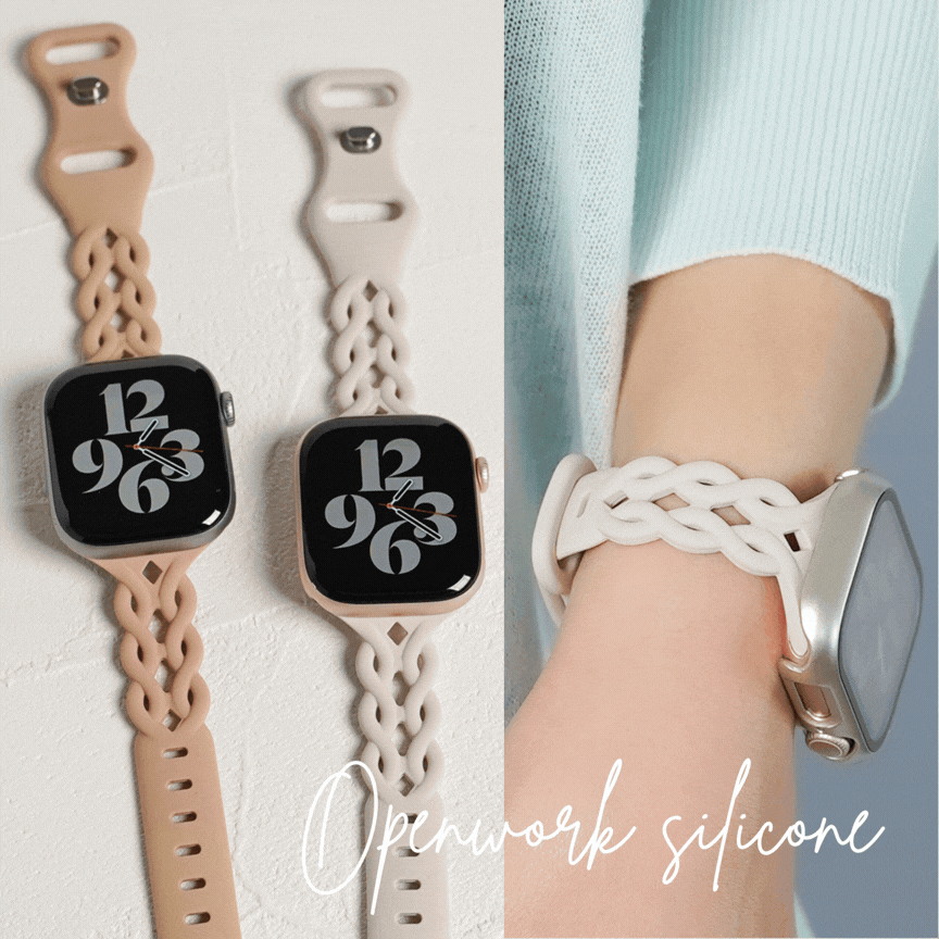 【NEW】シリコン 透かし編み アップルウォッチバンド Apple Watch ベルト
