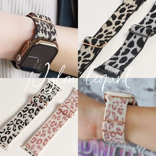 Nylon Leopard Animal Apple Watch Band Leopard Print Apple watch