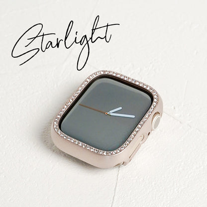 キラキラ ストーン1列 保護フレーム ハードタイプ アップルウォッチ カバー Apple watch