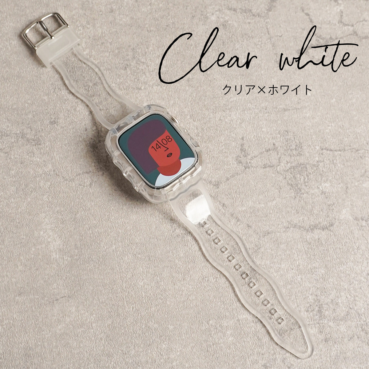 Clear Integrated Wave Apple Watch Band Case Transparent Apple Watch