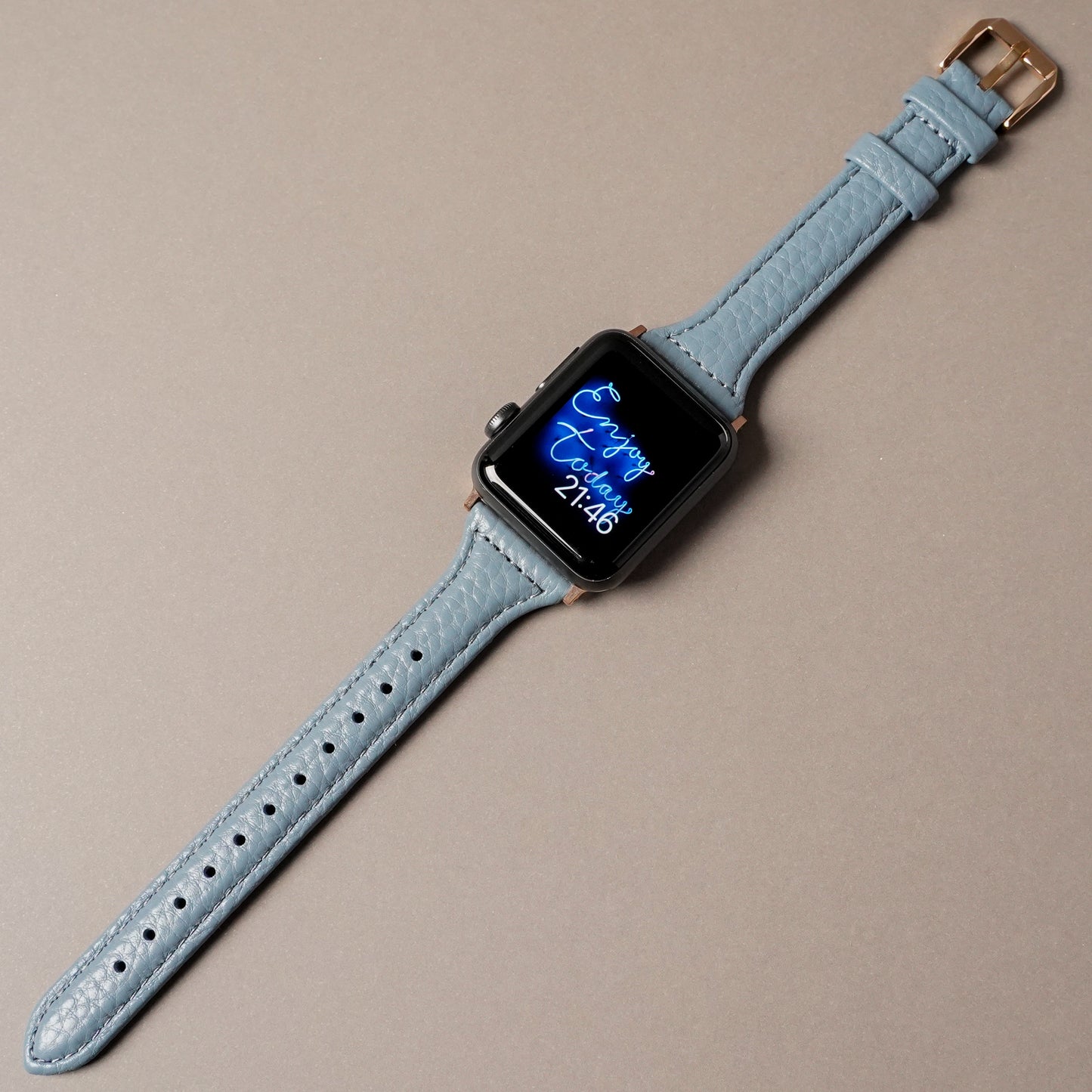 レザー スリム アップルウォッチバンド くすみカラー Apple Watch