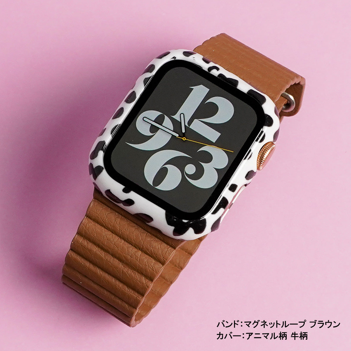Apple Watch マグネット式 PUレザー バンド パープル - レザーベルト