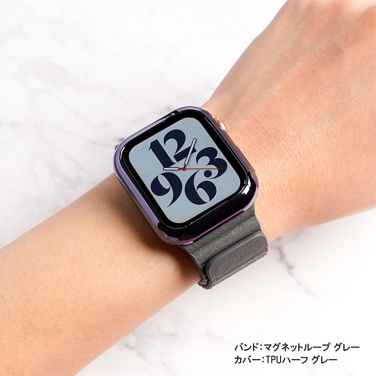 Apple Watch マグネット式 PUレザー バンド ブラック - レザーベルト