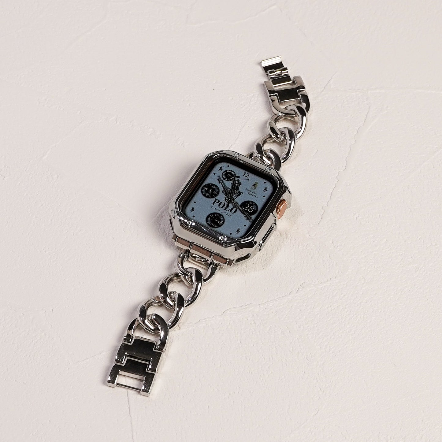 TPU メッキ スクエア 保護フレーム ソフトタイプ アップルウォッチ ハーフカバー Apple Watch