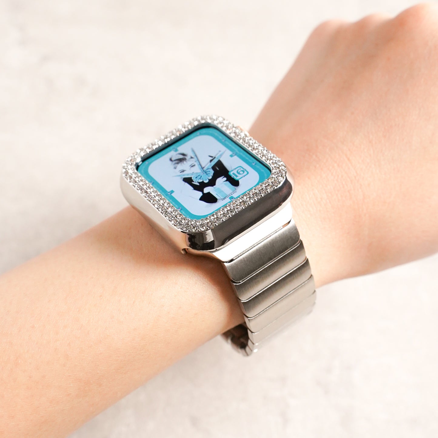 キラキラ ストーン 2列 保護フレーム ハードタイプ アップルウォッチカバー Apple Watch