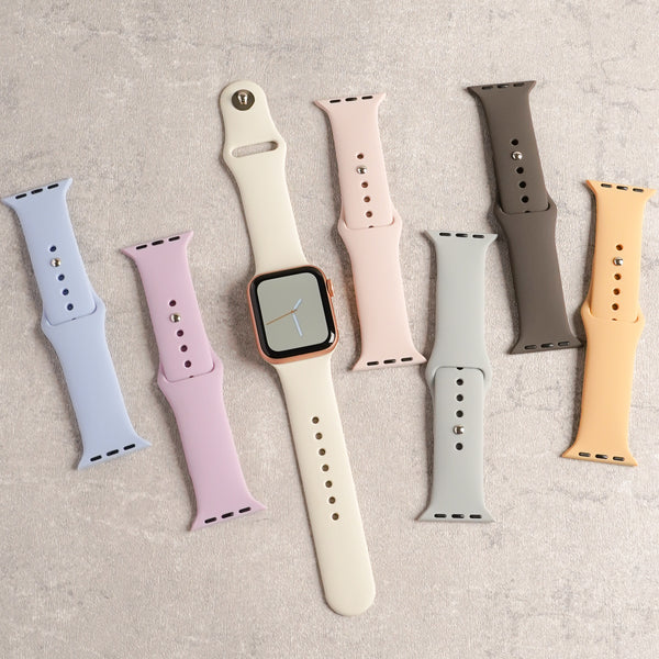 シリコン スポーツ くすみ パステル モノトーン アップルウォッチバンド  Apple Watch ベルト