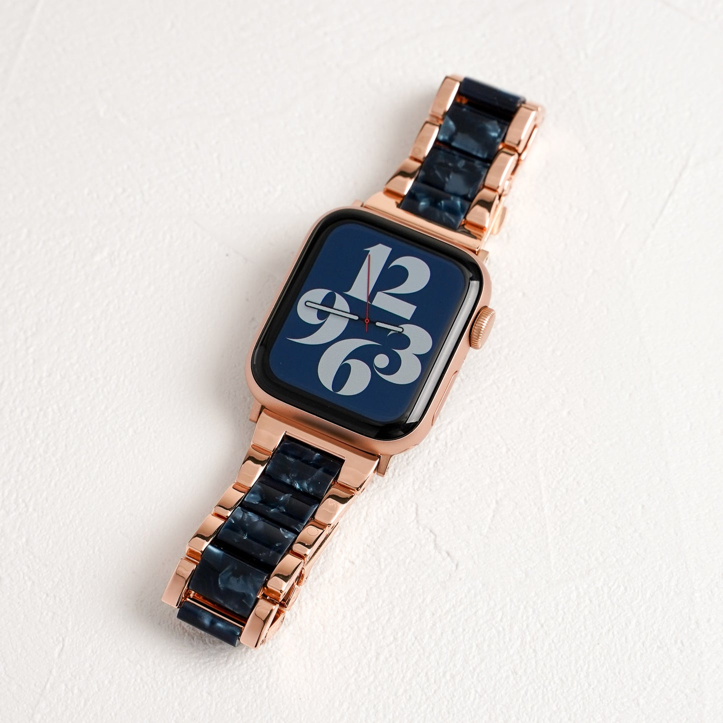 [New colors added] Resin x Stainless Steel Marble Rose Gold Silver Apple Watch Band Apple Watch