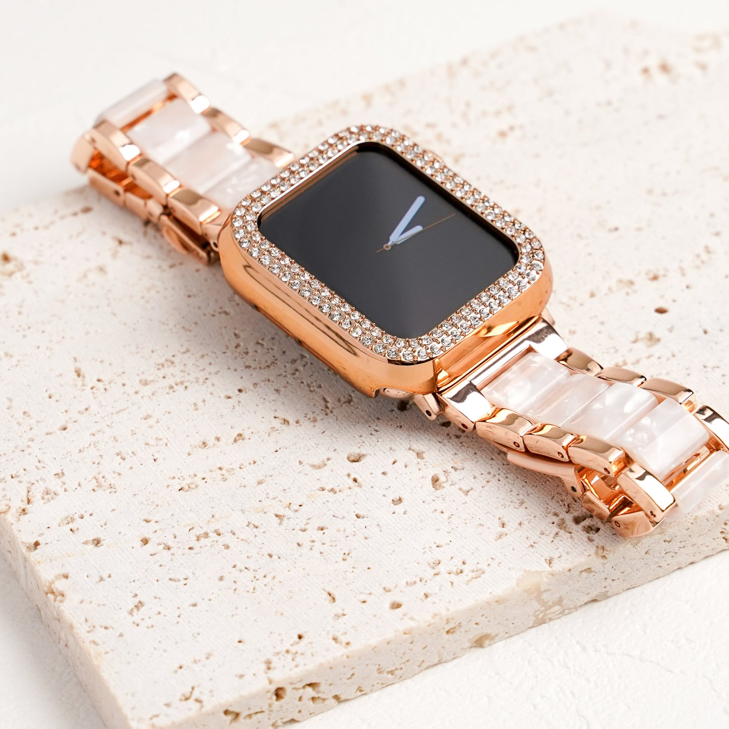 樹脂 × ステンレス ローズゴールド 大理石 アップルウォッチバンド Apple Watch