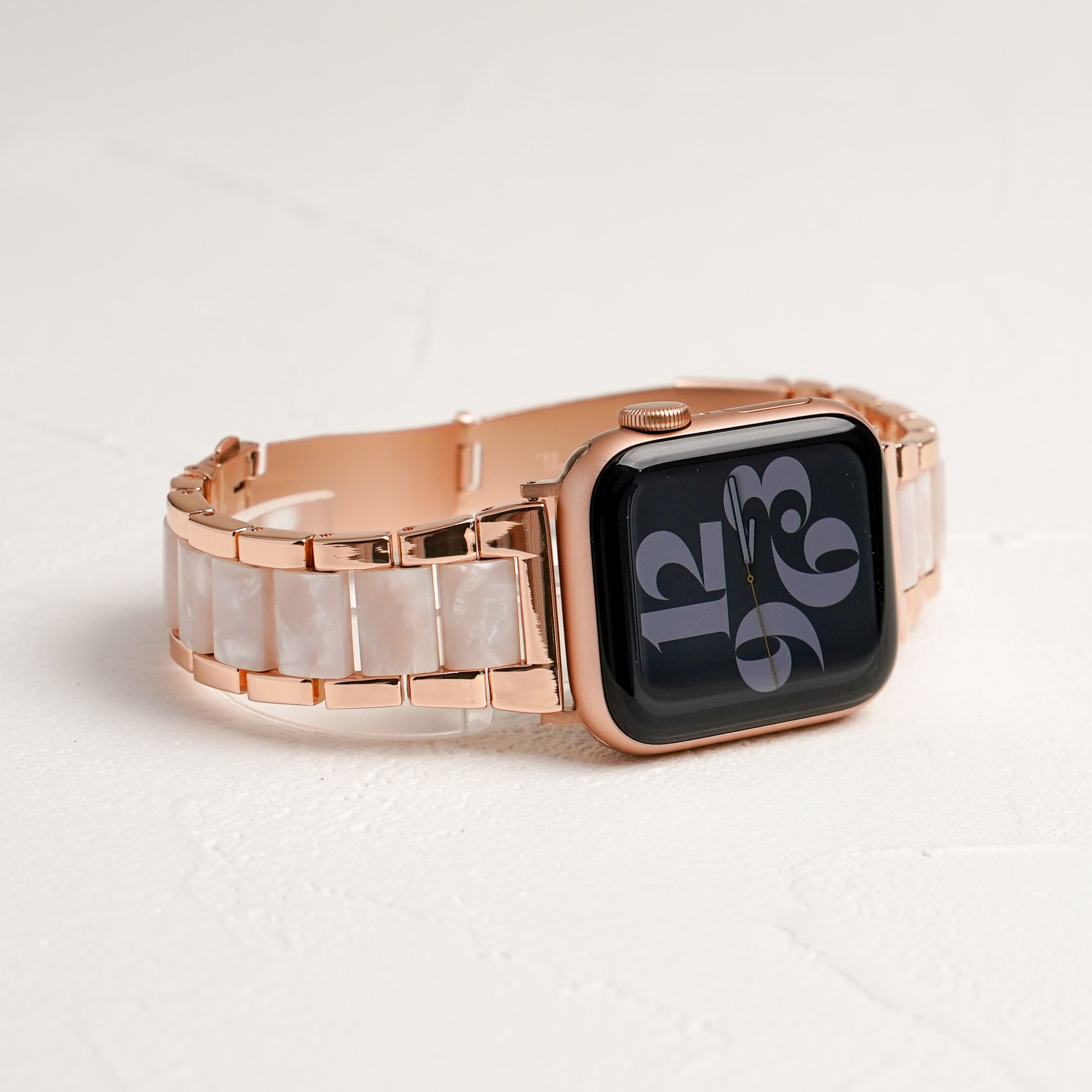 樹脂 × ステンレス ローズゴールド 大理石 アップルウォッチバンド Apple Watch – Lamu's(ラムズ)