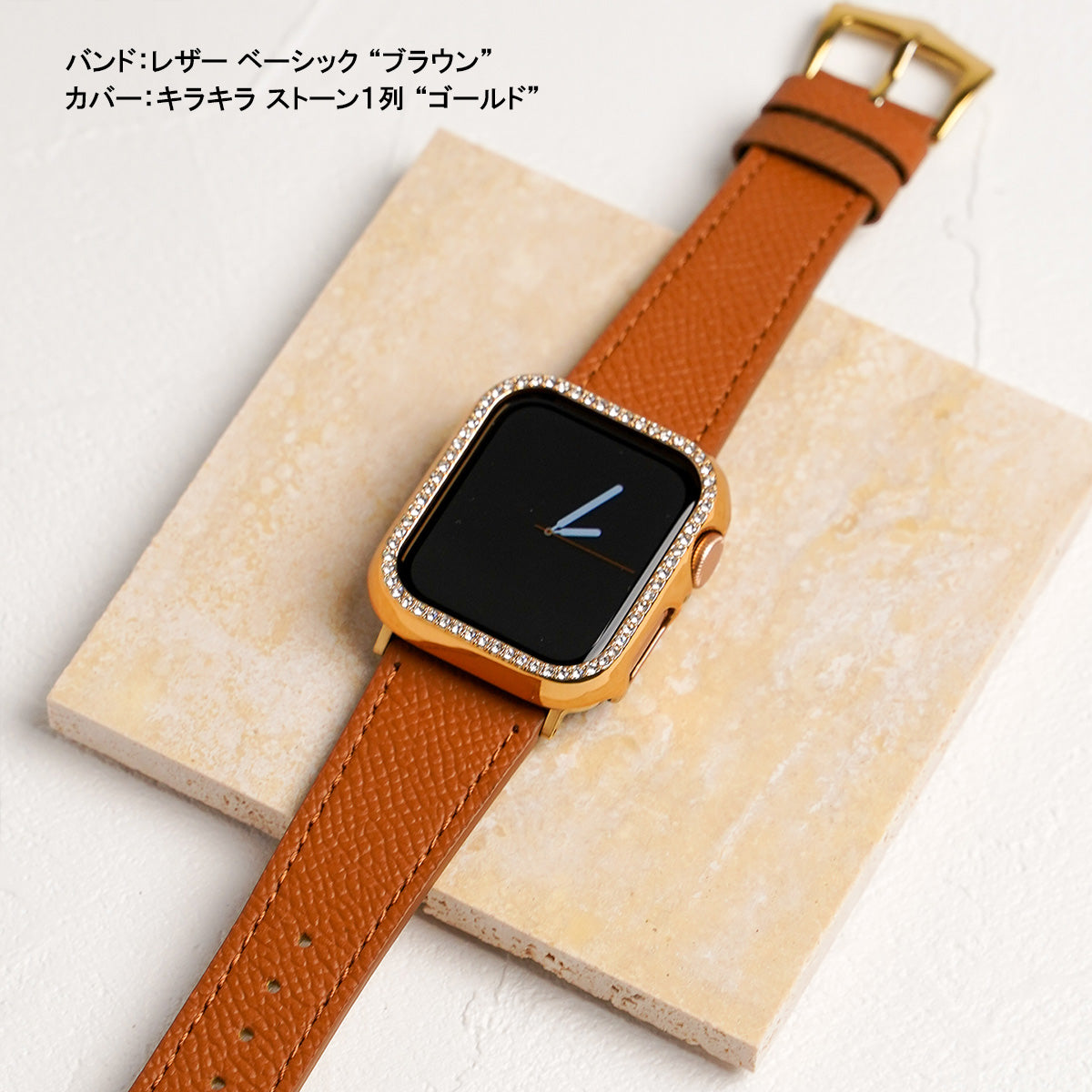 Apple Watch バンド ベルト ブラウン 38 40 レザー デザイン - 時計