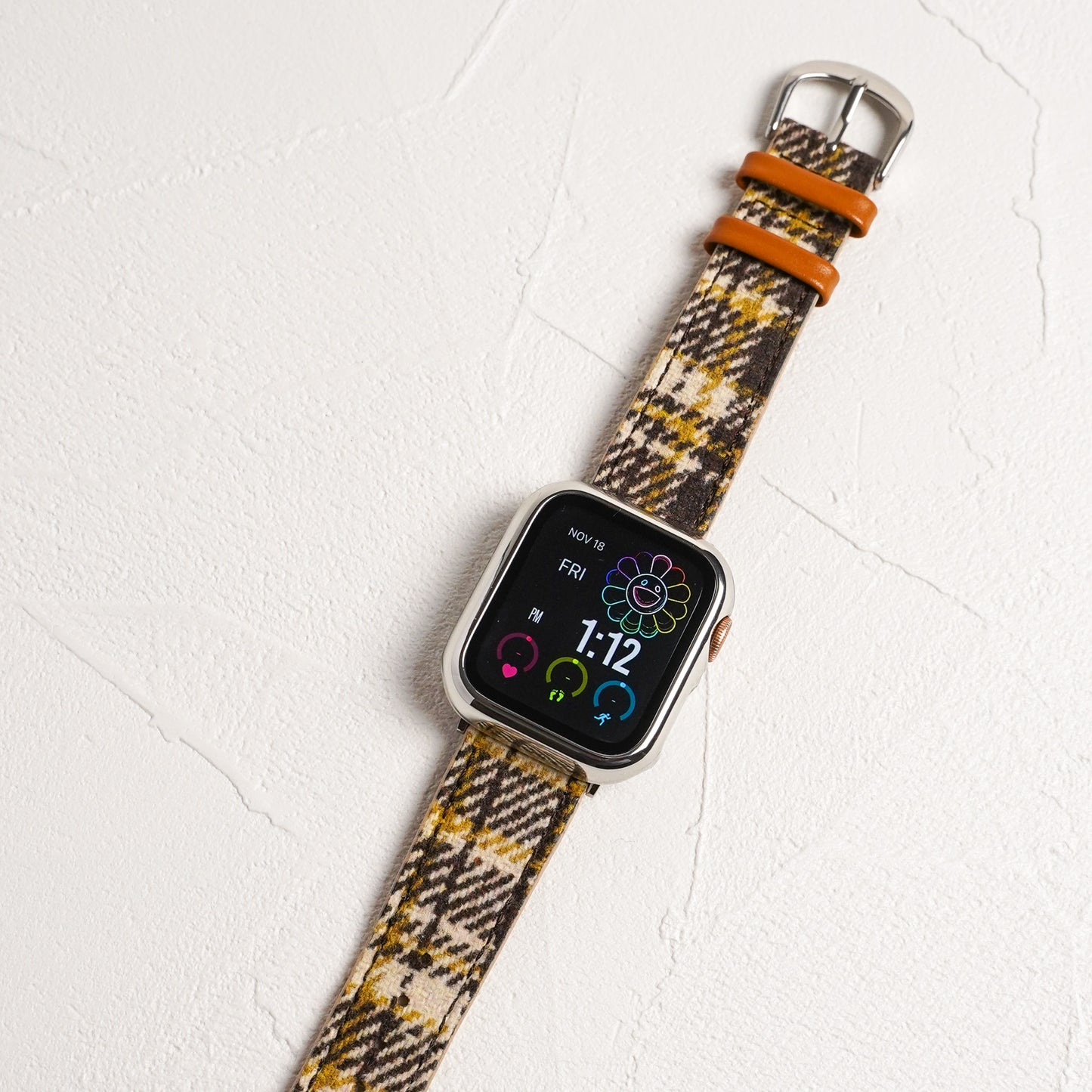 ツイード レザー アップルウォッチバンド チェック柄 Apple Watch