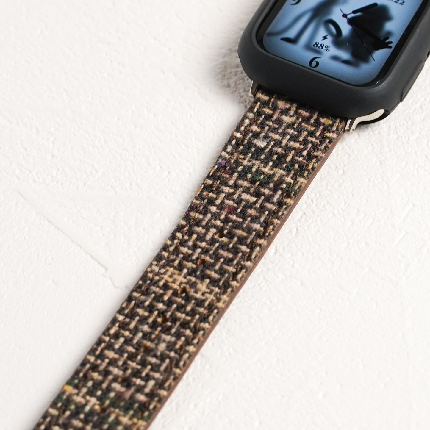 [New Color Added] Tweed Leather Apple Watch Band Plaid Apple Watch